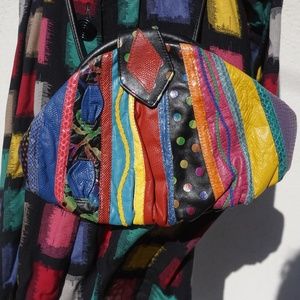 Vintage 80's Leather Color Purse - Hobo Cross Body